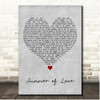 Shawn Mendes & Tainy Summer of Love Grey Heart Song Lyric Print