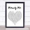 Train Marry Me Heart Song Lyric Music Wall Art Print