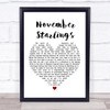 Trembling Blue Stars November Starlings White Heart Song Lyric Music Wall Art Print