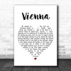 Ultravox Vienna White Heart Song Lyric Music Wall Art Print