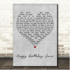 The Enemy Happy Birthday Jane Grey Heart Song Lyric Print