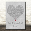 The Icicle Works Love Is a Wonderful Colour Grey Heart Song Lyric Print