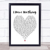 Whitney Houston I Have Nothing Heart Song Lyric Music Wall Art Print