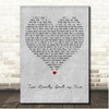 U2 Two Hearts Beat as One Grey Heart Song Lyric Print