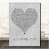 Whitney Houston Same Script Different Cast Grey Heart Song Lyric Print