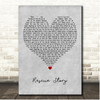 Zach Williams Rescue Story Grey Heart Song Lyric Print