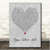 Calle 13 Ojos Color Sol Grey Heart Song Lyric Print