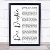 Halestorm Dear Daughter White Script Song Lyric Music Wall Art Print