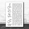 Coldplay A Sky Full Of Stars White Script Song Lyric Music Wall Art Print