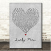 Courtney John Lucky Man Grey Heart Song Lyric Print