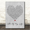 Diana Ross All Of My Life Grey Heart Song Lyric Print