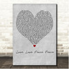 Edward af Sillén Love Love Peace Peace Grey Heart Song Lyric Print