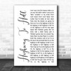 AC DC Highway To Hell White Script Song Lyric Music Wall Art Print