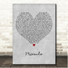 Gabrielle Miracle Grey Heart Song Lyric Print