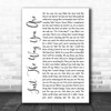 Bruno Mars Just The Way You Are White Script Song Lyric Music Wall Art Print