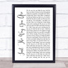 Bruno Mars Just The Way You Are White Script Song Lyric Music Wall Art Print