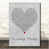 Alter Bridge In Loving Memory Grey Heart Song Lyric Print