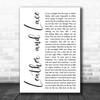 Stevie Nicks Leather And Lace White Script Song Lyric Music Wall Art Print