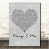 Hanson Penny & Me Grey Heart Song Lyric Print