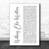 Metallica Nothing Else Matters White Script Song Lyric Music Wall Art Print