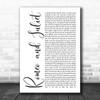 Dire Straits Romeo And Juliet White Script Song Lyric Music Wall Art Print