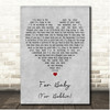 John Denver For Baby (For Bobbie) Grey Heart Song Lyric Print