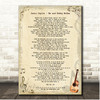 Janis Joplin Me and Bobby McGee Vintage Guitar Song Lyric Print