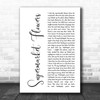 Ed Sheeran Supermarket Flowers White Script Song Lyric Music Wall Art Print