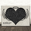 George Harrison My Sweet Lord Heart Angel Wings Halo Song Lyric Print