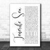 Ed Sheeran Tenerife Sea White Script Song Lyric Music Wall Art Print