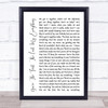 You're The First, The Last, My Everything White Script Song Lyric Music Wall Art Print