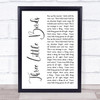 Bob Marley Three Little Birds White Script Song Lyric Music Wall Art Print