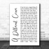 George Michael A Different Corner White Script Song Lyric Music Wall Art Print