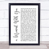 George Michael a Moment With You White Script Song Lyric Music Wall Art Print