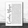 George Michael Careless Whisper White Script Song Lyric Music Wall Art Print