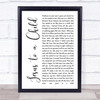 George Michael Jesus to a Child White Script Song Lyric Music Wall Art Print