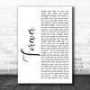 Aaron Lewis Forever White Script Song Lyric Music Wall Art Print