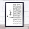 Aaron Lewis Forever White Script Song Lyric Music Wall Art Print