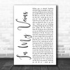 Andrew Belle In My Veins White Script Song Lyric Music Wall Art Print