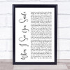 Bad English When I See You Smile White Script Song Lyric Music Wall Art Print