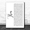 Brad Paisley Then White Script Song Lyric Music Wall Art Print