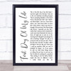 Bright Eyes First Day Of My Life White Script Song Lyric Music Wall Art Print