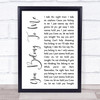Bryan Adams You Belong To Me White Script Song Lyric Music Wall Art Print