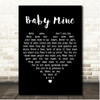Bette Midler Baby Mine Black Heart Song Lyric Print