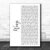 Birdy Wings White Script Song Lyric Music Wall Art Print