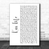 Ed Sheeran Kiss Me White Script Song Lyric Music Wall Art Print