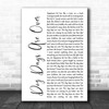 Florence + The Machine Dog Days Are Over White Script Song Lyric Music Wall Art Print