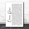 Lighthouse Family Ocean Drive White Script Song Lyric Music Wall Art Print