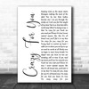 Madonna Crazy For You White Script Song Lyric Music Wall Art Print