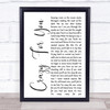 Madonna Crazy For You White Script Song Lyric Music Wall Art Print